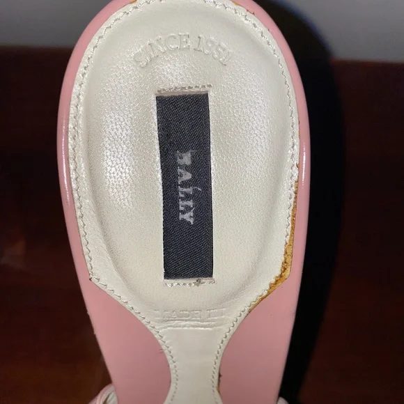 Bally Coral Pink Calf Patent Leather Slingback Stiletto platform size 7 - Picture 15 of 16